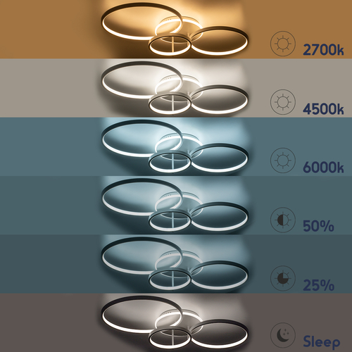 GLOBOSTAR® NEMESIS 61110 Μοντέρνο Φωτιστικό Οροφής LED 98W 11858lm 360° AC 220-240V IP20 Ρυθμιζόμενο Λευκό CCT με Χειριστήριο από 2700K έως 6000K Dimmable - Lumileds SMD Chip - Χρυσό Βούρτσας - Μ89 x Π60 x Υ19cm - 3 Χρόνια Εγγύηση