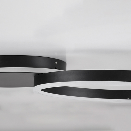 GLOBOSTAR® VENOM 61117 Μοντέρνο Φωτιστικό Οροφής LED 45W 5445lm 360° AC 220-240V IP20 Ρυθμιζόμενο Λευκό CCT με Χειριστήριο από 2700K έως 6000K Dimmable - Lumileds SMD Chip - Μαύρο Ματ - Μ60 x Π40 x Υ7.5cm - 3 Χρόνια Εγγύηση