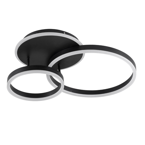 GLOBOSTAR® VENOM 61120 Μοντέρνο Φωτιστικό Οροφής LED 67W 8107lm 360° AC 220-240V IP20 Ρυθμιζόμενο Λευκό CCT με Χειριστήριο από 2700K έως 6000K Dimmable - Lumileds SMD Chip - Μαύρο Ματ - Μ60 x Π40 x Υ12.5cm - 3 Χρόνια Εγγύηση