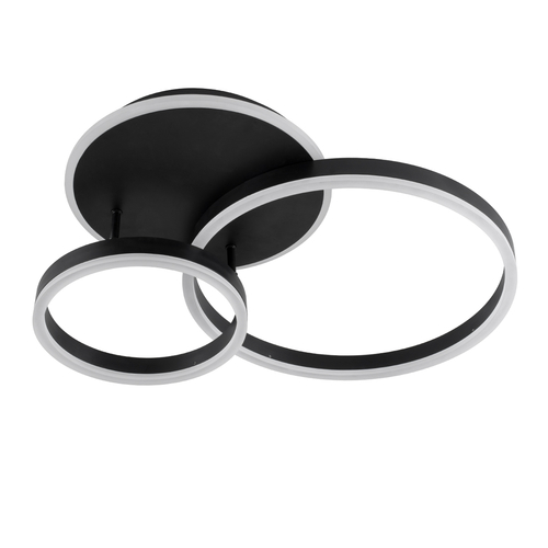 GLOBOSTAR® VENOM 61120 Μοντέρνο Φωτιστικό Οροφής LED 67W 8107lm 360° AC 220-240V IP20 Ρυθμιζόμενο Λευκό CCT με Χειριστήριο από 2700K έως 6000K Dimmable - Lumileds SMD Chip - Μαύρο Ματ - Μ60 x Π40 x Υ12.5cm - 3 Χρόνια Εγγύηση