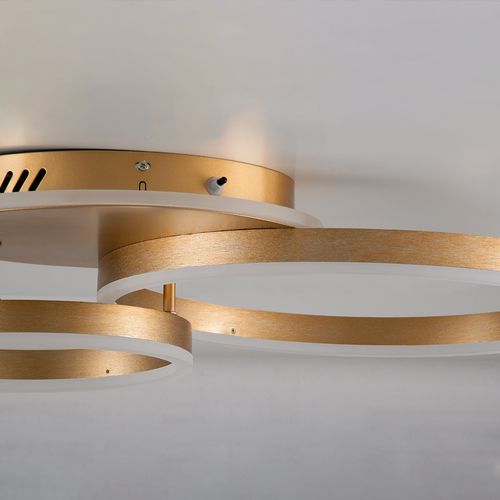 GLOBOSTAR® VENOM 61122 Μοντέρνο Φωτιστικό Οροφής LED 67W 8107lm 360° AC 220-240V IP20 Ρυθμιζόμενο Λευκό CCT με Χειριστήριο από 2700K έως 6000K Dimmable - Lumileds SMD Chip - Χρυσό Βούρτσας - Μ60 x Π40 x Υ12.5cm - 3 Χρόνια Εγγύηση