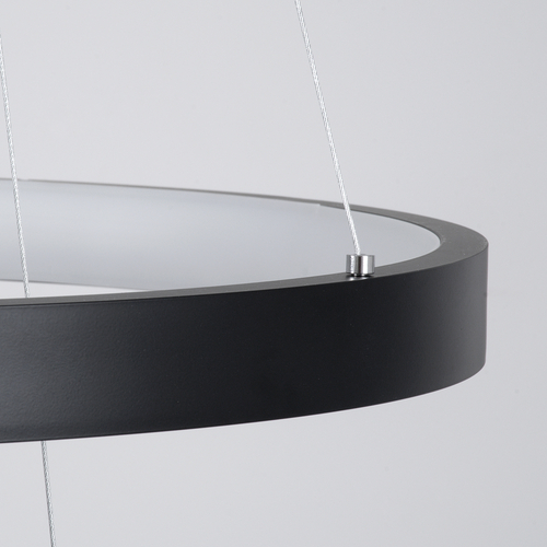 GLOBOSTAR® NEMESIS TRIO 61170 Μοντέρνο Κρεμαστό Φωτιστικό Οροφής LED 120W 14723lm 360° AC 220-240V IP20 Ρυθμιζόμενο Λευκό CCT με Χειριστήριο από 2700K έως 6000K Dimmable - Lumileds SMD Chip - Μαύρο Ματ - Μ80 x Π80 x Υ80cm - 3 Χρόνια Εγγύηση