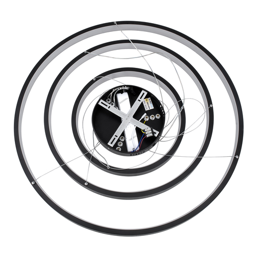 GLOBOSTAR® NEMESIS TRIO 61170 Μοντέρνο Κρεμαστό Φωτιστικό Οροφής LED 120W 14723lm 360° AC 220-240V IP20 Ρυθμιζόμενο Λευκό CCT με Χειριστήριο από 2700K έως 6000K Dimmable - Lumileds SMD Chip - Μαύρο Ματ - Μ80 x Π80 x Υ80cm - 3 Χρόνια Εγγύηση