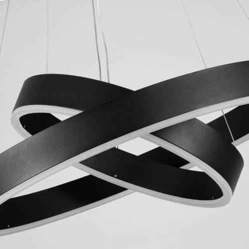 kelvo® VENOM 61185-DECO Μοντέρνο Κρεμαστό Φωτιστικό Οροφής LED 75W 8818lm 120° AC 220-240V IP20 Ρυθμιζόμενο Λευκό CCT με Χειριστήριο από 2700K έως 6000K Dimmable - Lumileds SMD Chip - Μαύρο Ματ - Μ60 x Π60 x Υ40cm - 3 Χρόνια Εγγύηση