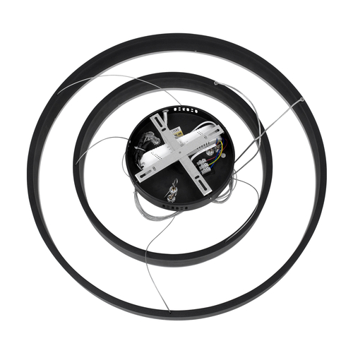 kelvo® VENOM 61185-DECO Μοντέρνο Κρεμαστό Φωτιστικό Οροφής LED 75W 8818lm 120° AC 220-240V IP20 Ρυθμιζόμενο Λευκό CCT με Χειριστήριο από 2700K έως 6000K Dimmable - Lumileds SMD Chip - Μαύρο Ματ - Μ60 x Π60 x Υ40cm - 3 Χρόνια Εγγύηση