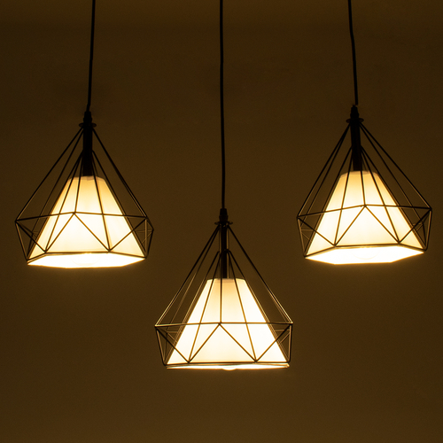 GLOBOSTAR® EIFFEL 61569 Vintage Κρεμαστό Φωτιστικό Οροφής με Ντουί 3 x E27 AC 220-240V IP20 - Μαύρο & Λευκό - Μ68 x Π25 x Υ130cm