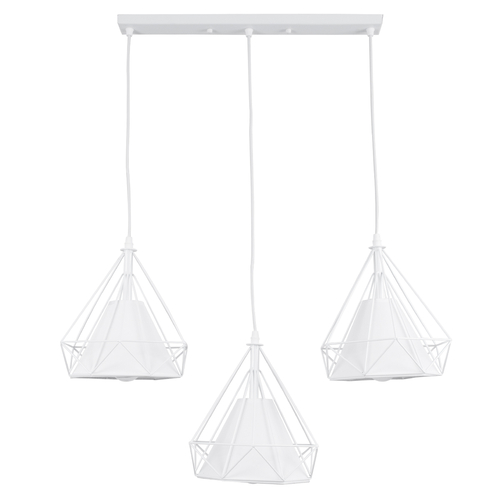 GLOBOSTAR® EIFFEL 61570 Vintage Κρεμαστό Φωτιστικό Οροφής με Ντουί 3 x E27 AC 220-240V IP20 - Λευκό - Μ68 x Π25 x Υ130cm