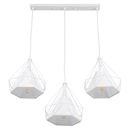 GLOBOSTAR® EIFFEL 61570 Vintage Κρεμαστό Φωτιστικό Οροφής με Ντουί 3 x E27 AC 220-240V IP20 - Λευκό - Μ68 x Π25 x Υ130cm