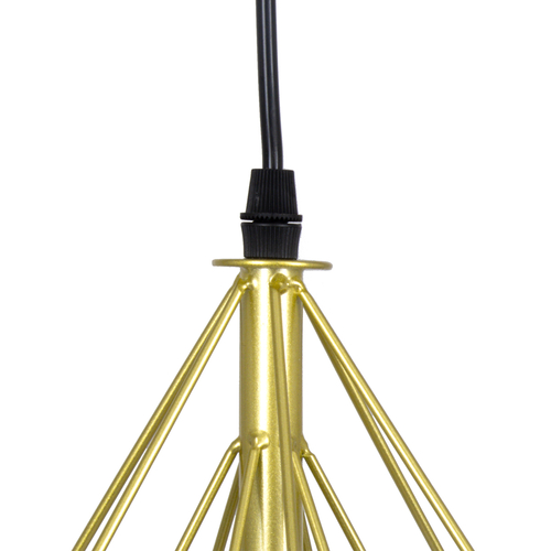 GLOBOSTAR® EIFFEL 61571 Vintage Κρεμαστό Φωτιστικό Οροφής με Ντουί 3 x E27 AC 220-240V IP20 - Χρυσό & Λευκό - Μ68 x Π25 x Υ130cm