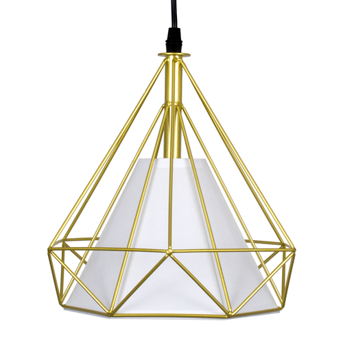 GLOBOSTAR® EIFFEL 61571 Vintage Κρεμαστό Φωτιστικό Οροφής με Ντουί 3 x E27 AC 220-240V IP20 - Χρυσό & Λευκό - Μ68 x Π25 x Υ130cm