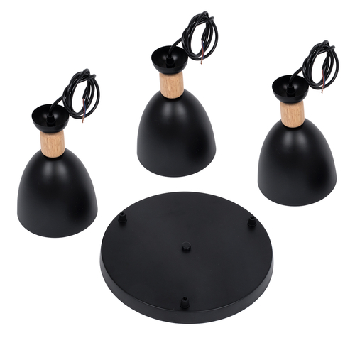 GLOBOSTAR® AVA 61572 Μοντέρνο Κρεμαστό Φωτιστικό Οροφής με Ντουί 3 x E27 AC 220-240V IP20 - Μαύρο & Μπεζ - Μ35 x Π35 x Υ130cm