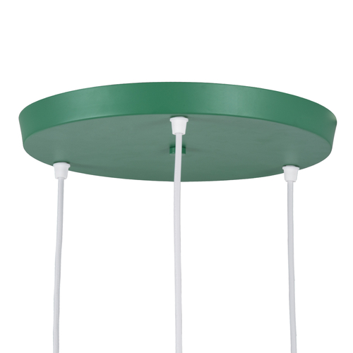 GLOBOSTAR® AVA 61575 Μοντέρνο Κρεμαστό Φωτιστικό Οροφής με Ντουί 3 x E27 AC 220-240V IP20 - Πράσινο & Μπεζ - Μ35 x Π35 x Υ130cm