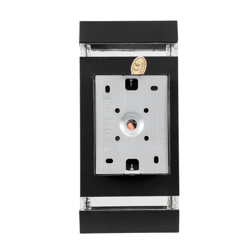 GLOBOSTAR® QUATRO 77893 Μοντέρνο Φωτιστικό Τοίχου - Απλίκα με Ντουί 2 x GU10 AC 220-240V Αδιάβροχο IP65 - Μαύρο Ματ - Μ11 x Π10 x Υ25.5cm