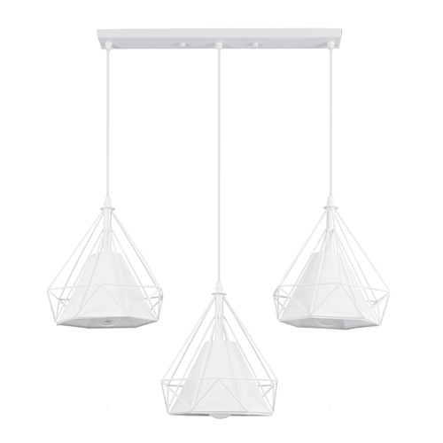 GLOBOSTAR® EIFFEL 61570 Vintage Κρεμαστό Φωτιστικό Οροφής με Ντουί 3 x E27 AC 220-240V IP20 - Λευκό - Μ68 x Π25 x Υ130cm