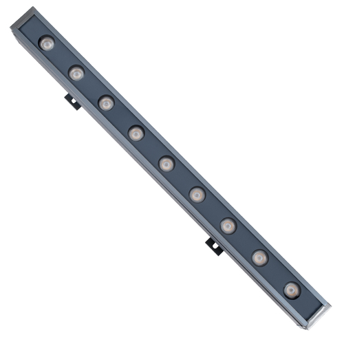 GLOBOSTAR® WASHERNAIA 90172 Μπάρα Φωτισμού Wall Washer LED 9W 990lm 30° DC 24V Αδιάβροχο IP65 Θερμό Λευκό 2700Κ Dimmable - Bridgelux SMD Chip - Γκρι Ανθρακί - Μ50 x Π4 x Υ5cm - 3 Χρόνια Εγγύηση