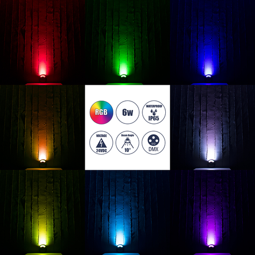 GLOBOSTAR® STEP-LUNA 90624 Αρχιτεκτονικό Φωτιστικό Διαδρόμου/Σκαλοπατιού LED 6W 600lm 10° DC 24V Αδιάβροχο IP65 RGB DMX512 Dimmable - Γκρι Ανθρακί - Φ12 x Υ3cm - 3 Χρόνια Εγγύηση