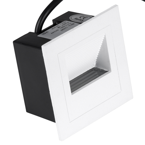 GLOBOSTAR® STEP-MINA 90626 Χωνευτό Αρχιτεκτονικό Φωτιστικό Διαδρόμου/Σκαλοπατιού LED 3W 330lm 30° DC 24V Αδιάβροχο IP65 Θερμό Λευκό 2700K Dimmable - Μαύρο & Λευκό - Μ8.3 x Π8.3 x Υ5cm / Μ6.6 x Π6.6cm - 3 Χρόνια Εγγύηση