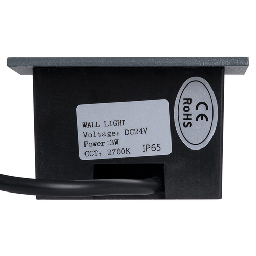 GLOBOSTAR® STEP-MINA 90627 Χωνευτό Αρχιτεκτονικό Φωτιστικό Διαδρόμου/Σκαλοπατιού LED 3W 330lm 30° DC 24V Αδιάβροχο IP65 Θερμό Λευκό 2700K Dimmable - Γκρι Ανθρακί - Μ8.3 x Π8.3 x Υ5cm / Μ6.6 x Π6.6cm - 3 Χρόνια Εγγύηση
