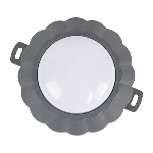 GLOBOSTAR® WALLLIGHT-MONA 90628 Μοντέρνο Φωτιστικό Τοίχου - Απλίκα LED 6W 660lm 360° DC 24V Αδιάβροχο IP65 Θερμό Λευκό 2700K - CREE COB Chip & TÜV SÜD Driver - Γκρι Ανθρακί Ματ - Μ11 x Π11 x Υ6.5cm - 3 Χρόνια Εγγύηση