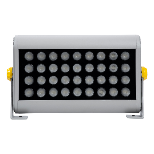 GLOBOSTAR® FLOODHENA 90639 Προβολέας Σποτ Wall Washer LED 36W 3240lm 30° AC 220-240V Αδιάβροχο IP65 Θερμό Λευκό 2700K - Bridgelux SMD Chip - Γκρι Ανθρακί - Μ30 x Π6 x Υ17cm - 3 Χρόνια Εγγύηση