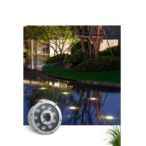 GLOBOSTAR® UNDERWATER-FINA 90674 Υποβρύχιος Προβολέας Σποτ για Σιντριβάνια/Πισίνες LED 9W 990lm 30° DC 24V Αδιάβροχο IP68 Θερμό Λευκό 2700K Dimmable - Ανοξείδωτο Ατσάλι 304 - Φ16 x Υ8cm - 3 Χρόνια Εγγύηση