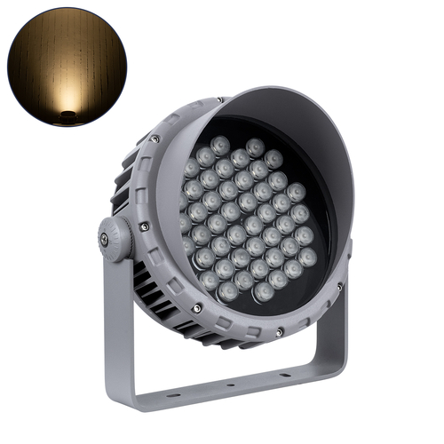 GLOBOSTAR® FLOODMENA 90646 Προβολέας Σποτ Wall Washer με Αντιθαμβωτική Γρίλια LED 48W 4320lm 30° AC 220-240V Αδιάβροχο IP65 Θερμό Λευκό 2700K - Bridgelux SMD Chip - Γκρι Ανθρακί - Μ25 x Π25 x Υ18cm - 3 Χρόνια Εγγύηση