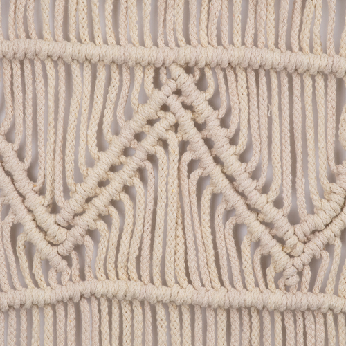 GloboStar® 35401 Μακραμέ Ράνερ Χειροποίητο Μπεζ Μ270 x Π30cm