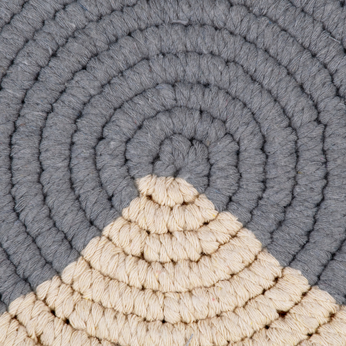 GLOBOSTAR® PLACEMATS 35304 Διακοσμητικό Μακραμέ Σουπλά - Γκρι & Μπεζ - Μ34 x Π34 x Υ1cm