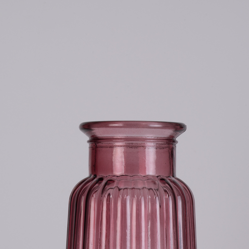 GLOBOSTAR® LAYLA 35604 Διακοσμητικό Γυάλινο Βάζο - Μωβ - Μ11 x Π11 x Υ22cm