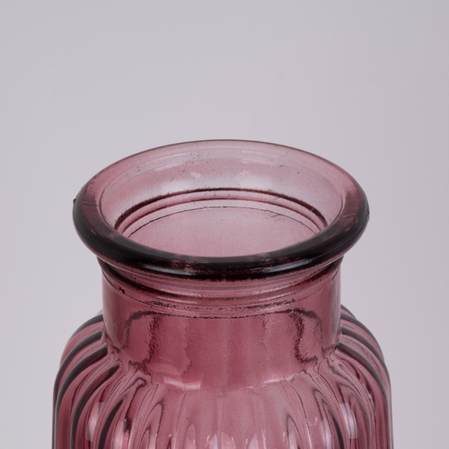 GLOBOSTAR® LAYLA 35604 Διακοσμητικό Γυάλινο Βάζο - Μωβ - Μ11 x Π11 x Υ22cm