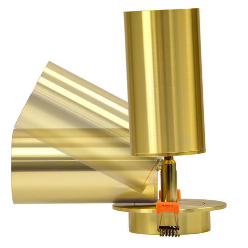 GLOBOSTAR® LEO 60352 Χωνευτό Κινούμενο Φωτιστικό Downlight Σποτ με Ντουί 1 x GU10 AC 220-240V IP20 - Χρυσό Πλατίνα - Μ9 x Π9 x Υ17cm / Q7cm