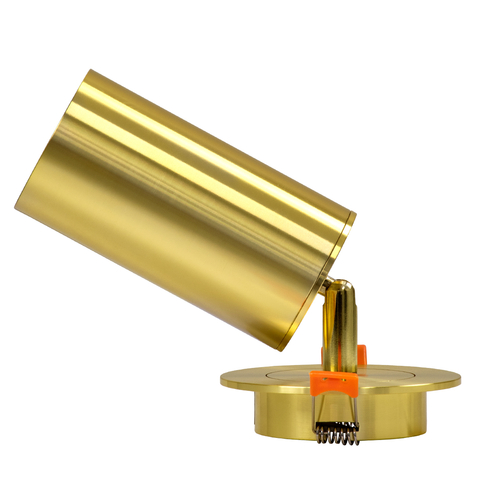 GLOBOSTAR® LEO 60352 Χωνευτό Κινούμενο Φωτιστικό Downlight Σποτ με Ντουί 1 x GU10 AC 220-240V IP20 - Χρυσό Πλατίνα - Μ9 x Π9 x Υ17cm / Q7cm