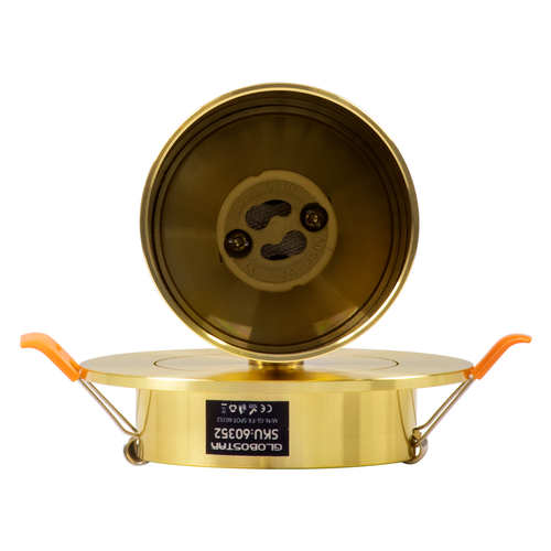 GLOBOSTAR® LEO 60352 Χωνευτό Κινούμενο Φωτιστικό Downlight Σποτ με Ντουί 1 x GU10 AC 220-240V IP20 - Χρυσό Πλατίνα - Μ9 x Π9 x Υ17cm / Q7cm