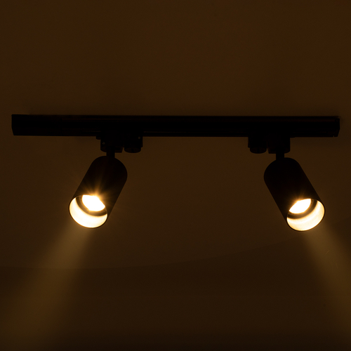 GLOBOSTAR® LEO 60354 Μοντέρνο Φωτιστικό Οροφής με Ντουί 2 x GU10 AC 220-240V IP20 - Μαύρο - Μ50.5 x Π6 x Υ20cm