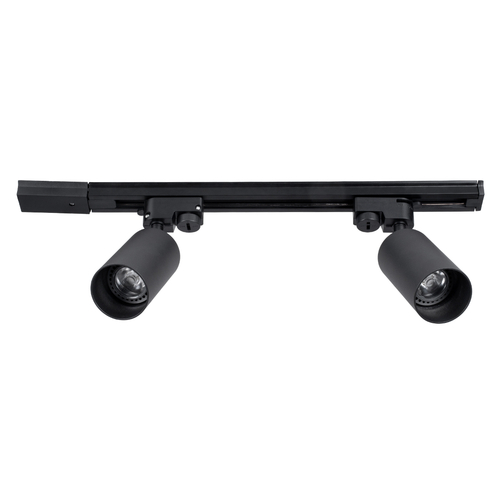 GLOBOSTAR® LEO 60354 Μοντέρνο Φωτιστικό Οροφής με Ντουί 2 x GU10 AC 220-240V IP20 - Μαύρο - Μ50.5 x Π6 x Υ20cm