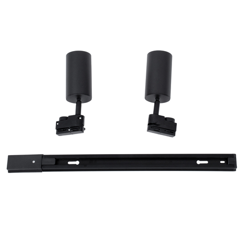 GLOBOSTAR® LEO 60354 Μοντέρνο Φωτιστικό Οροφής με Ντουί 2 x GU10 AC 220-240V IP20 - Μαύρο - Μ50.5 x Π6 x Υ20cm