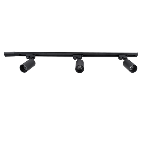 GLOBOSTAR® LEO 60355 Μοντέρνο Φωτιστικό Οροφής με Ντουί 3 x GU10 AC 220-240V IP20 - Μαύρο - Μ100 x Π6 x Υ20cm