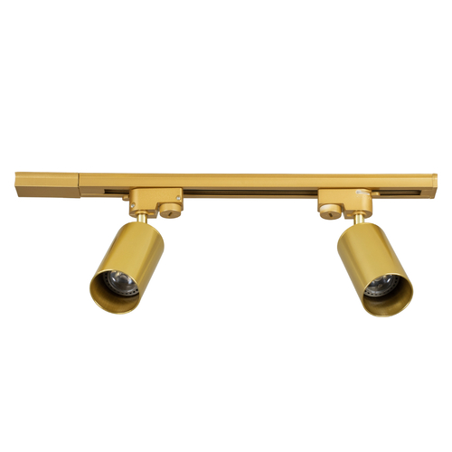 GLOBOSTAR® LEO 60358 Μοντέρνο Φωτιστικό Οροφής με Ντουί 2 x GU10 AC 220-240V IP20 - Χρυσό Πλατίνα - Μ50.5 x Π6 x Υ20cm