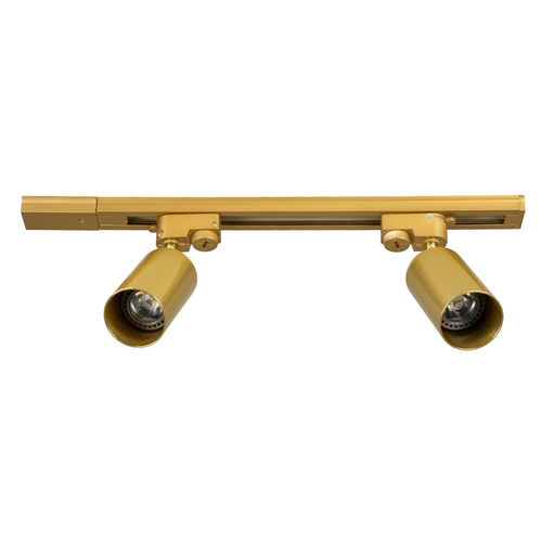 GLOBOSTAR® LEO 60358 Μοντέρνο Φωτιστικό Οροφής με Ντουί 2 x GU10 AC 220-240V IP20 - Χρυσό Πλατίνα - Μ50.5 x Π6 x Υ20cm