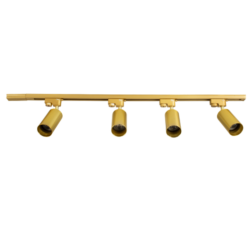 GLOBOSTAR® LEO 60360 Μοντέρνο Φωτιστικό Οροφής με Ντουί 4 x GU10 AC 220-240V IP20 - Χρυσό Πλατίνα - Μ100 x Π6 x Υ20cm