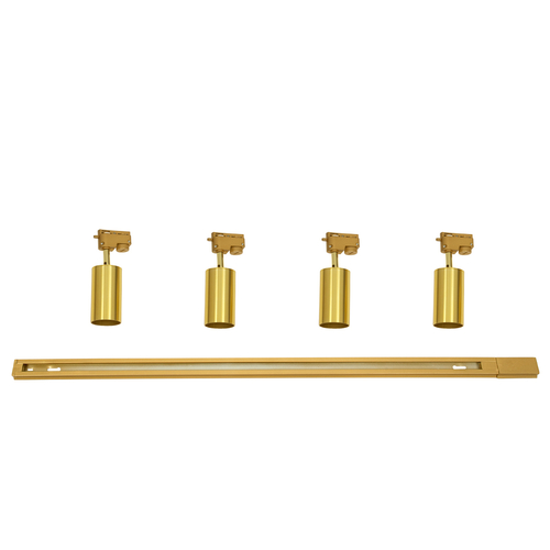 GLOBOSTAR® LEO 60360 Μοντέρνο Φωτιστικό Οροφής με Ντουί 4 x GU10 AC 220-240V IP20 - Χρυσό Πλατίνα - Μ100 x Π6 x Υ20cm