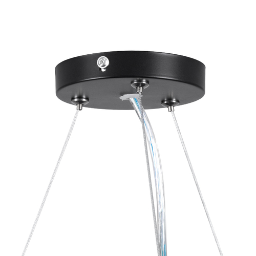 GLOBOSTAR® BURTON 61202 Μοντέρνο Κρεμαστό Φωτιστικό Οροφής LED 75W 8625lm 120° AC 220-240V IP20 Ρυθμιζόμενο Λευκό CCT με Χειριστήριο από 2700K έως 6000K Dimmable - Lumileds SMD Chip - Μαύρο Ματ - Μ60 x Π60 x Υ8cm - 3 Χρόνια Εγγύηση