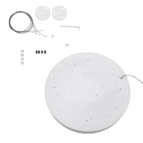 GLOBOSTAR® BURTON 61203-P Μοντέρνο Κρεμαστό Φωτιστικό Οροφής LED 75W 8625lm 120° AC 220-240V IP20 Ρυθμιζόμενο Λευκό CCT με Χειριστήριο από 2700K έως 6000K Dimmable - Lumileds SMD Chip - Λευκό Ματ - Μ60 x Π60 x Υ8cm - 3 Χρόνια Εγγύηση