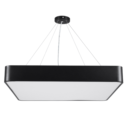 GLOBOSTAR® KAMALA 61208-P Μοντέρνο Κρεμαστό Φωτιστικό Οροφής LED 75W 8625lm 120° AC 220-240V IP20 Ρυθμιζόμενο Λευκό CCT με Χειριστήριο από 2700K έως 6000K Dimmable - Lumileds SMD Chip - Μαύρο Ματ - Μ60 x Π60 x Υ8cm - 3 Χρόνια Εγγύηση