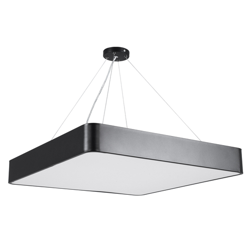 GLOBOSTAR® KAMALA 61208-S Μοντέρνο Φωτιστικό Οροφής LED 75W 8625lm 120° AC 220-240V IP20 Ρυθμιζόμενο Λευκό CCT με Χειριστήριο από 2700K έως 6000K Dimmable - Lumileds SMD Chip - Μαύρο Ματ - Μ60 x Π60 x Υ8cm - 3 Χρόνια Εγγύηση