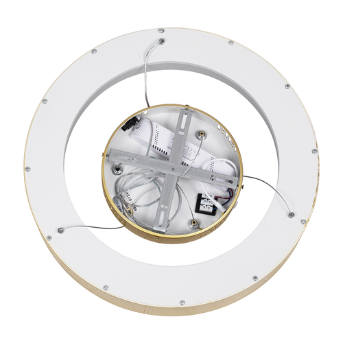 GLOBOSTAR® SALEM 61243 Μοντέρνο Κρεμαστό Φωτιστικό Οροφής LED 75W 8625lm 120° AC 220-240V IP20 Ρυθμιζόμενο Λευκό CCT με Χειριστήριο από 2700K έως 6000K Dimmable - Lumileds SMD Chip - Χρυσό - Μ45 x Π45 x Υ7cm - 3 Χρόνια Εγγύηση