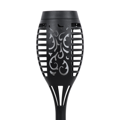 GLOBOSTAR® SOLARDECOR 71527 Διακοσμητικό Φωτιστικό με Βάση Κήπου / Καρφωτό LED 3W 100lm 180° DC 5V με Φωτοβολταϊκό Panel 5V 0.2W & Επαναφορτιζόμενη Μπαταρία Li-ion 3.2V 600mAh Αδιάβροχο IP65 Πορτοκαλί με Εφέ Φλόγας - Μ7 x Π7 x Υ50cm - 2 Χρόνια Εγγύηση