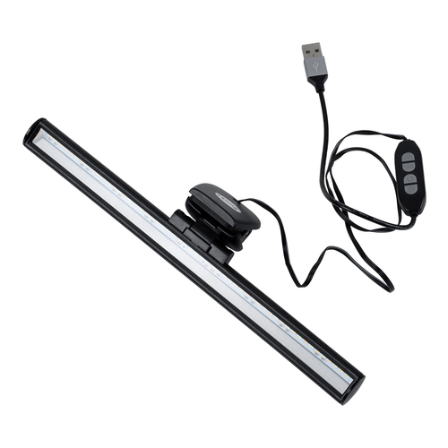 GloboStar® 76552 E-READING LIGHT Φωτιστικό Οθόνης με Χειριστήριο LED 5W 565lm 120° DC 5V IP20 CCT Θερμό Λευκό 2700K - Φυσικό Λευκό 4500K - Ψυχρό Λευκό 6000K Dimmable Μαύρο Πλαστικό Μ26 x Π4.5 x Υ4.5cm - 2 Xρόνια Εγγύηση