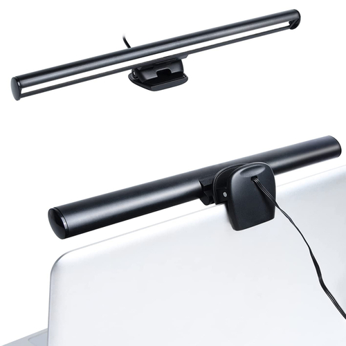 GloboStar® 76552 E-READING LIGHT Φωτιστικό Οθόνης με Χειριστήριο LED 5W 565lm 120° DC 5V IP20 CCT Θερμό Λευκό 2700K - Φυσικό Λευκό 4500K - Ψυχρό Λευκό 6000K Dimmable Μαύρο Πλαστικό Μ26 x Π4.5 x Υ4.5cm - 2 Xρόνια Εγγύηση