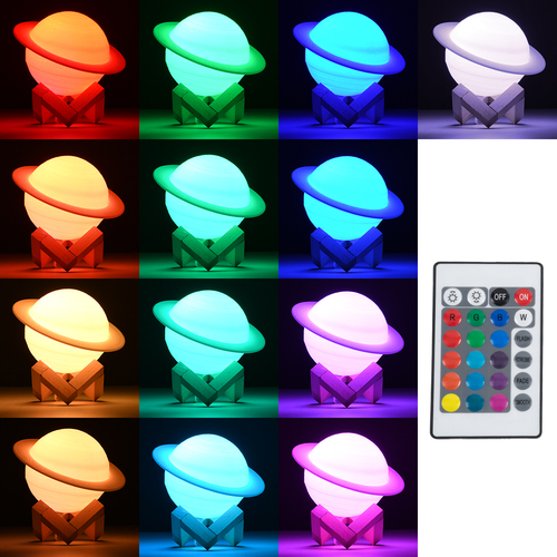 GloboStar® MOON 79608 Επιτραπέζιο Φωτιστικό Πορτατίφ LED 2W 120lm 360° DC 5V IP20 RGBW Dimmable Λευκό Πλαστικό με Μπεζ Ξύλο - Μ15 x Π15 x Υ13.5cm - 2 Xρόνια Εγγύηση